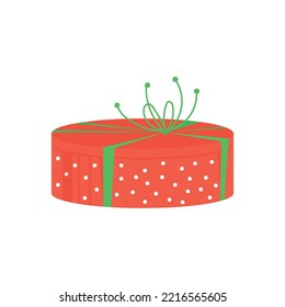 Caja de regalo de color vectorial con cinta adhesiva y arco.

