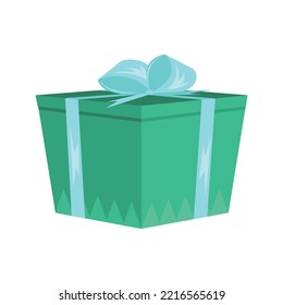 Caja de regalo de color vectorial con cinta adhesiva y arco.
