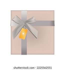 Caja de regalo de color vectorial con cinta adhesiva y arco.