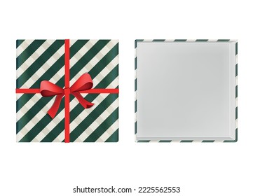 Vector colorful gift boxe with ribbon and bow.