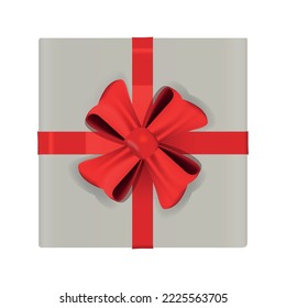 Caja de regalo de color vectorial con cinta adhesiva y arco.