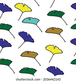 Vektorbunter Ginkgo-Baumblatt-Illustrationsmotiv nahtlos Muster digitale Datei Muster-Muster-Kunstwerk Heimdekoration Stoffgewebe