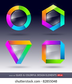 Vector colorful and glass design element