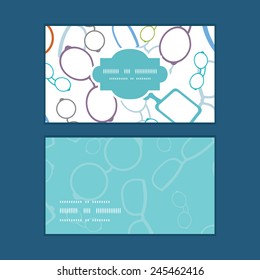 Vector colorful glasses horizontal frame pattern business cards set