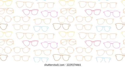 Vector colorful glasses seamless pattern. For textiles, interior design, for book design, website background.