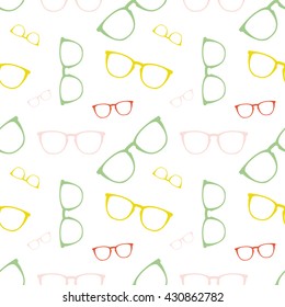 Vector colorful glasses seamless pattern. Surface, fabric, print design