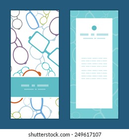 Vector colorful glasses vertical frame pattern invitation greeting cards set
