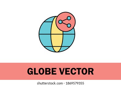 Vector of colorful globe icon. Isolated on white background. 