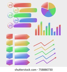 Vector colorful glossy infographic elements design collection