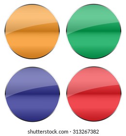 Vector colorful glossy round buttons