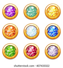 Vector colorful golden with diamonds, circular shape