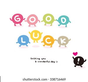 vector colorful good luck, cartoon characters 