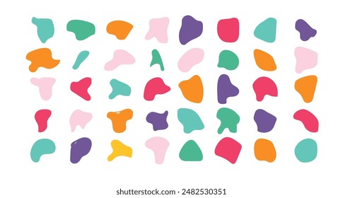 vector colorful gradient abstract shapes. liquid shapes elements. set of graphic design elements