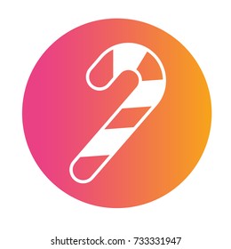 The vector colorful gradient Christmas candy stick flat icon