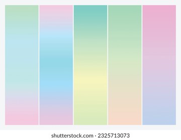 Vector colorful gradient collection. Holographic Background.