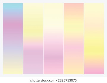 Vector colorful gradient collection. Holographic Background.