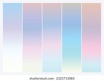 Vector colorful gradient collection. Holographic Background.