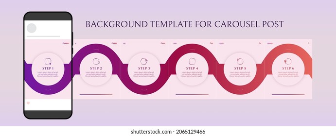 Vector colorful gradient design background for social media. Template for vertical carousel post in social network. 