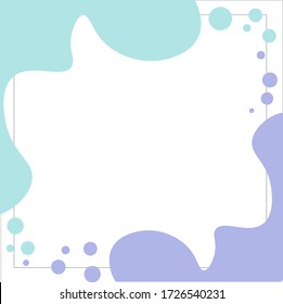 vector colorful gradient geometrical frame with bubles. blue and purple colors. sea frame