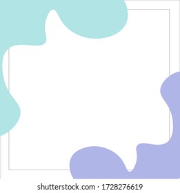 vector colorful gradient geometrical frame with bubles. blue and purple colors. sea wave frame.flat