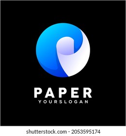vector colorful gradient paper logo