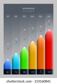 Vector colorful graph. Infographic chart design template.