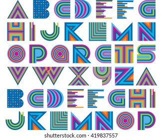 Vector Colorful Graphic Alphabet Set
