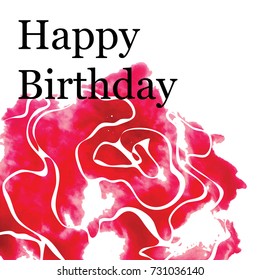 Vector colorful greeting card template with watercolor rose silhouette