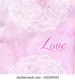vector colorful grunge background with hand drawn lace flowers. romantic of nature. spring or summer theme