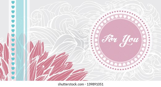 vector colorful grunge background with hand drawn lace leaves. Perfect for invitation