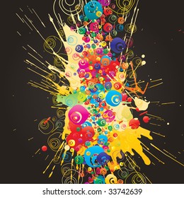 Vector colorful grunge banner.