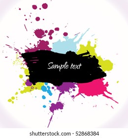 Vector colorful grunge banner with ink splashes