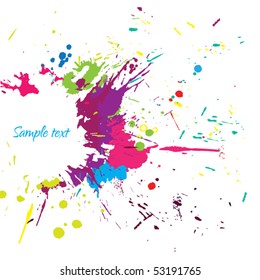 Vector colorful grunge banner with ink splashes