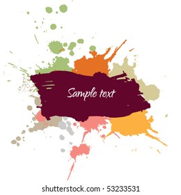 Vector colorful grunge banner with ink splashes