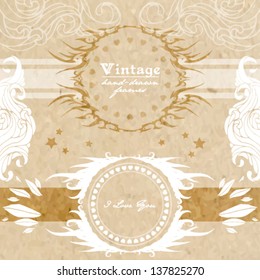vector colorful grunge paper background with hand drawn lace tracery. romantic of nature. spring or summer theme