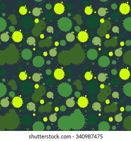 vector colorful grunge seamless pattern with ink blobs. Grunge spotted background with paint blobs. Backdrop with paint splashes. Colorful repetitive textile pattern