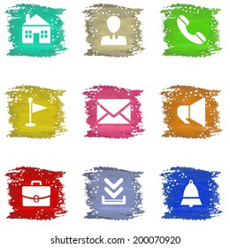 Vector colorful grungy icons set