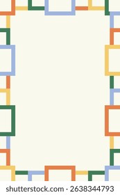 Vector Colorful Half Square Frame Border Background