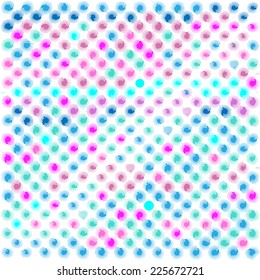 Vector colorful halftone dots with brush stroke.
