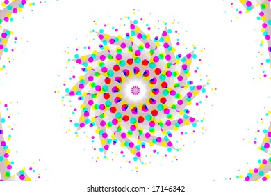 Vector Colorful Halftone Pinwheel Flower