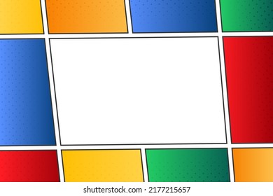 Vector colorful halftone pop art comic background design