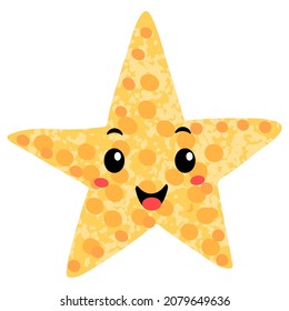 Vector colorful hand draw llustrations of cute star smiling. Use it for your design for greeting cards, nursery, poster, card, birthday party, packaging paper design, baby t-shirts prints