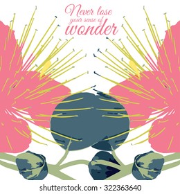 Vector colorful hand drawing flower composition background template