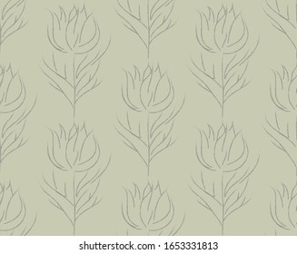 Dibujo de la Línea Destilada a Mano, de color vectorial, Doodle Floral sin soldadura con flores, flores silvestres, plantas, ramas, hojas. Ilustración de elementos de diseño. Promoción de marca. Ver