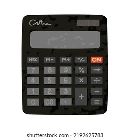 Vector colorido dibujado a mano textura ilustración de la calculadora Aislada sobre fondo blanco