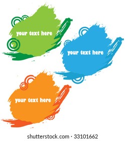 Vector colorful handmade banners.