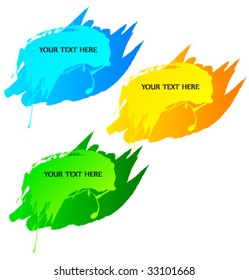Vector colorful handmade banners.