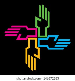 Vector colorful hands background stock vector