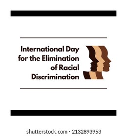 Vector colorful head drawing International Day for the Elimination of Racial Discrimination