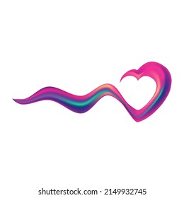 Vector colorful heart and background
